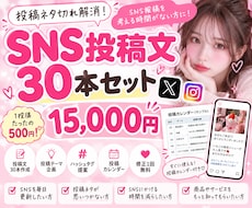 SNS投稿文30本をまとめて作成します イメージ1
