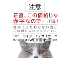 購買心理に基づいて高い反応率のWeb画像を作ります コピーライター＆デザイナーが他とは一味違うバナーを作ります！