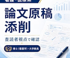看護・医療系の論文原稿を査読者視点で添削します イメージ1