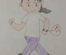 万歩計をつけて運動しています イメージ1