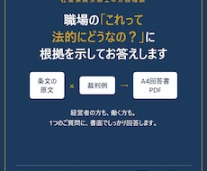 労務のお悩みへ条文・判例の根拠つき回答書を作ります イメージ1