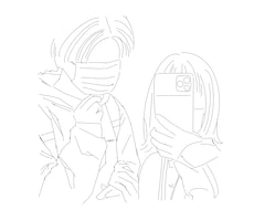 線画でオシャレなイラストかきます ゆるくつかいやすくカップルの方などオススメです