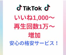 TikTokいいねの数1,000～増やします 振り分けOK！再生回数1万も増加で自然ないいねで自然に！