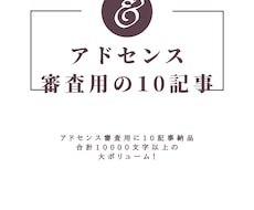 アドセンス申請用記事を10本納品します ブログ記事数を増やしたい！アドセンス審査用に記事が欲しい方へ