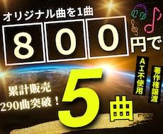 1曲800円×5曲！高品質BGMを格安で作曲します イメージ1
