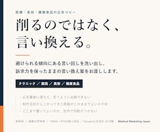 薬剤師が医療・美容の広告表現をリライト提案します イメージ1