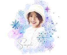 写真をリアルで優しい水彩画風アイコンに加工します 水彩画似顔絵風アイコン♡プレゼントやおうちに飾る1枚にも♡