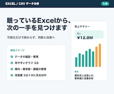 Excel・CSVを分析し改善策を提案します 眠っているデータを、判断できるレポートに変えます