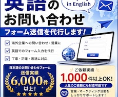 英語のお問い合わせフォーム送信を代行します イメージ1