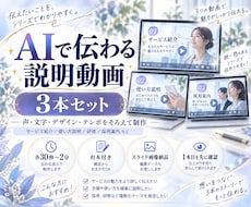 AIで伝わる説明動画を3本セットで制作します 用途別に3本そろう、統一感のある説明動画制作