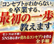 コンセプトがわからないを卒業する最初の一歩教えます センスは不要！　SNS初心者が売れるコンセプトを作る全手順