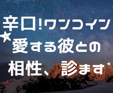 辛口！！気になるお相手様との相性、視ます 辛口/恋愛運アップ/結婚/運命/二人の未来/ワンコイン