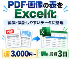 PDF・画像の表をExcel化します イメージ1