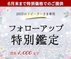 ２回目のリピーター様専用｜フォローアップ鑑定します 前回（１回目）の流れを踏まえてご相談にお答えします