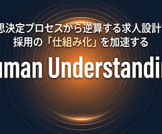 応募者の無意識に働きかける求人設計で、仕組化します 応募者視点の求人構造設計で、定着までを考えます