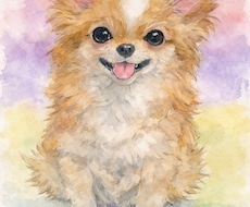 大切な家族水彩風に描きます 「うちの子らしさ」を大切に、一枚一枚心を込めて制作いたします