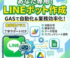 あなたオリジナルのLINEボットを作成します 業務の効率化、集客化を目指せます！