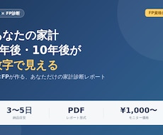 モニター価格　AI×FP家計診断レポート制作します イメージ1