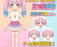 表情差分付きの「差し込み用立ち絵」制作します イメージ1