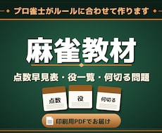 麻雀教材（点数早見表・役一覧・何切る）を作ります イメージ1