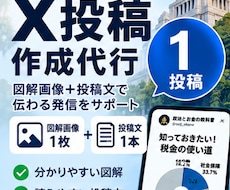 X用の図解画像と投稿文を1セット制作します イメージ1