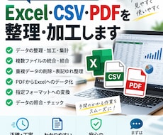 Excel・CSV・PDFデータを整理・加工します イメージ1
