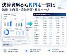 決算資料からKPIを一覧化します イメージ1