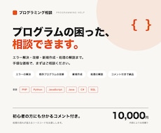 手頃な価格でプログラミングのお悩みを解決します 様々なプログラム言語に対応いたします。