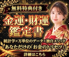 開運【あなた専用】の金運＆仕事トリセツを作ります 約1万文字の一生見直せるお金の守り方と開運レポート特典つき
