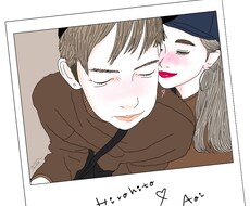 おしゃれカップルに♡ラブラブ似顔絵描きます (´∇｀)アイコンや、記念日や恋人へのプレゼントに☆