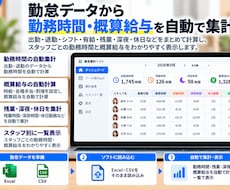 勤怠データから勤務時間・概算給与を自動集計します イメージ1