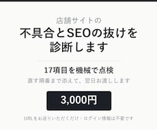 店舗サイトの不具合とSEOの抜けを診断します イメージ1