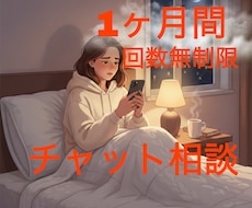 1ヶ月間、回数・文字数無制限のチャット相談承ります 声を出せなくても大丈夫。1ヶ月間、回数無制限のチャット相談！
