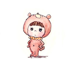 商用◎キャラクター、動物の被り物アイコン描きます かぶりものをしたイラストです。水彩で描きます。商用利用OK