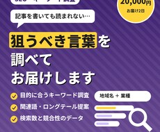 キーワード徹底調査します｜上位表示のサポートします イメージ1
