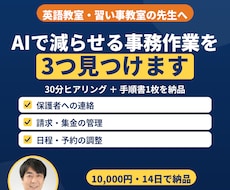 教室の連絡・集金をAIで楽にする診断をします イメージ1