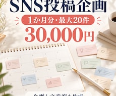 SNS投稿の企画と文章を1か月分作成します イメージ1