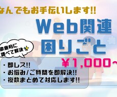 Web関連の困りごと、悩み事解決します 丁寧にわかりやすく説明します！