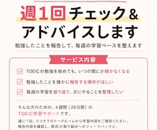 TOEIC学習を週1回チェック＆アドバイスします イメージ1