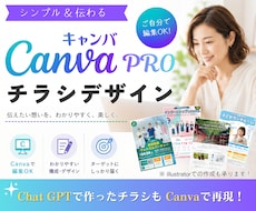 ご自分でも編集可能！Canvaでチラシ作成します Chat GPTで作成したチラシも、ブラッシュアップ可能！