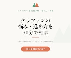 クラウドファンディングの悩みを60分で聞きます イメージ1