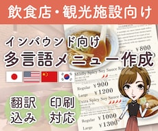 多言語メニューをプロが制作します イメージ1