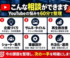 YouTubeの悩みを60分で個別相談できます 登録者30万人超・事業売却経験者が改善策を提案