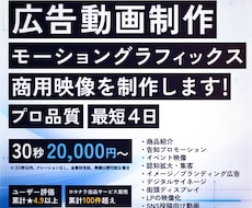 広告映像を制作します モーショングラフィックスで目的に合った広告映像を制作します！