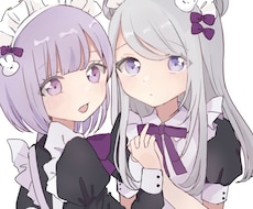 可愛い女の子、男の子のイラストお描きします イメージ1