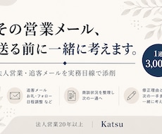 止まった商談の営業メール・追客文を添削します 法人営業20年以上｜商談状況から「次の一通」を一緒に考えます