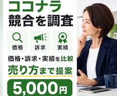ココナラの競合を調査し出品案を設計します 価格・訴求・実績を比べて売り方まで提案