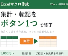 Excelの集計・転記をマクロでボタン1つにします イメージ1