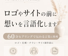 ロゴやサイトの前に想いを言語化します イメージ1