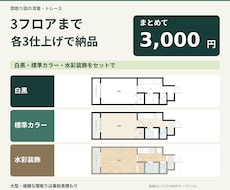 間取り図を白黒・カラー・装飾の3種類で納品します イメージ1